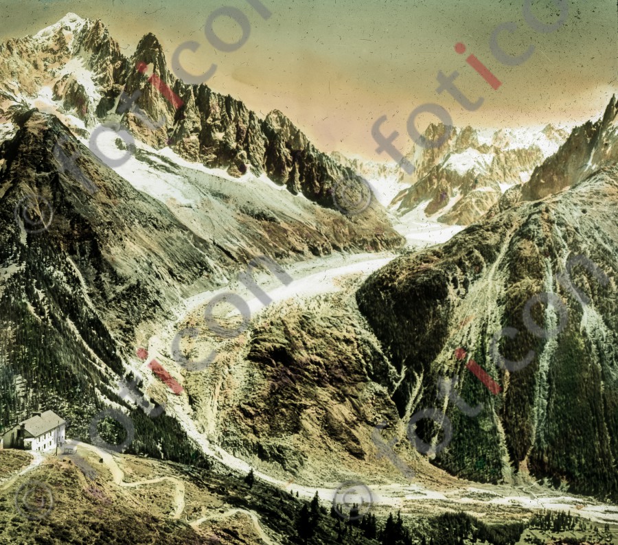 Flégère, Aussicht auf die Mont Blanc-Kette ; Flégère, views of the Mont Blanc range - Foto simon-73-017.jpg | foticon.de - Bilddatenbank für Motive aus Geschichte und Kultur